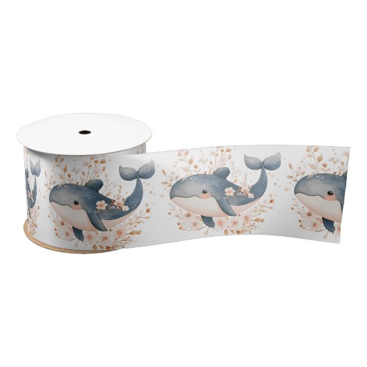 Ruban En Satin Cute Whale (Bobine)