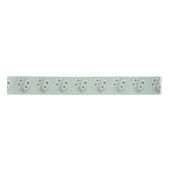 Ruban En Satin Daisy Sketch Sur Sage Green (Devant)
