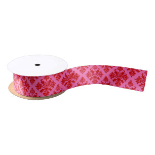 Ruban En Satin Damask #3 Couleurs DIY Rose Chaud Rouge