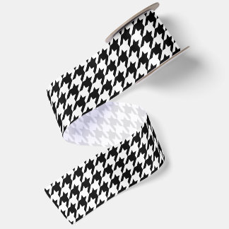 Ruban En Satin Damier Noir et Blanc