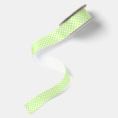 Ruban En Satin Damier vert citron visuel classique (Dos)