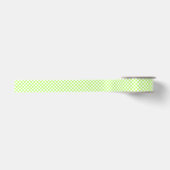 Ruban En Satin Damier vert citron visuel classique (Devant)