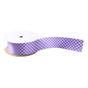 Ruban En Satin Damier violet classique visuel 
