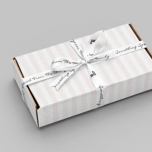 Ruban En Satin De Nom De Famille Script Cadeau Fleur Noir Blanc