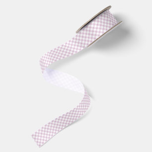 Ruban En Satin Début d'Automne Rétro Gingham Lilas Chaud