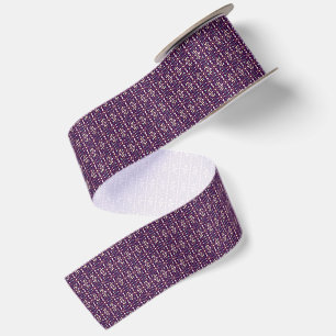 Ruban En Satin Deep Purple et Terres Muettes Géométrique Abstrait