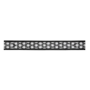 Ruban En Satin Dentelle en céramique noir & flocon de neige