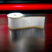 Ruban En Satin Dentelle florale gris argenté Silver Gold Trier