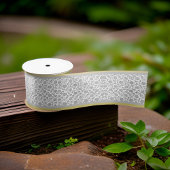 Ruban En Satin Dentelle florale gris argenté Silver Gold Trier