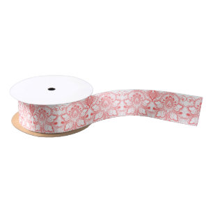 Ruban En Satin Dentelle Florale Rose Et Blanc Fille