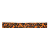 Ruban En Satin Dentelle noire sur ruban satin orange (Devant)