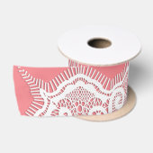 Ruban En Satin Dentelle rose et blanc vieux mode vintage (Bobine)