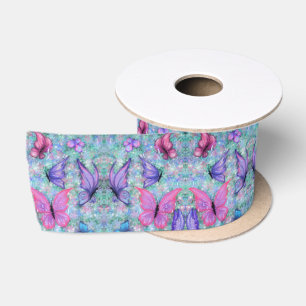 Ruban En Satin Des papillons colorés volent - Joie
