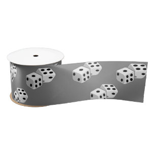 Ruban En Satin Dés sur motif gris