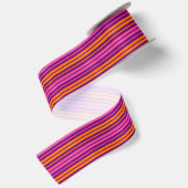 Ruban En Satin Design à rayures verticales rose orange violet (Dos)