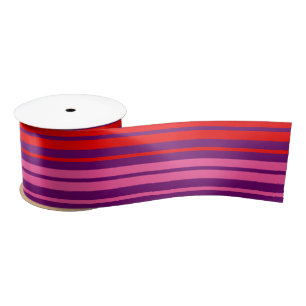 Ruban En Satin Design à rayures verticales rose violet rouge