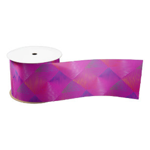 Ruban En Satin Design arc-en-ciel géométrique rose