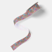 Ruban En Satin Design Boho Motif à fleurs rétro (Dos)