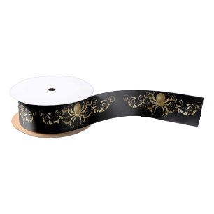 Ruban En Satin Design d'araignée d'or NON