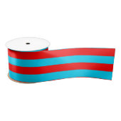 Ruban En Satin Design de bandes rouges et bleues (Bobine)