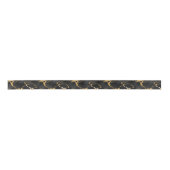 Ruban En Satin Design de luxe noir et or motif glam (Devant)