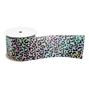 Ruban En Satin Design Iridescendant Leopard Series 5