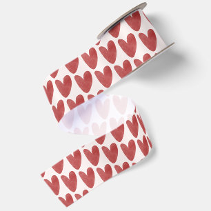 Ruban En Satin Dessin de cœur rouge super mignon