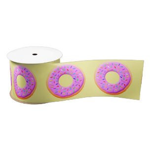 Ruban En Satin Dessin De Mignonne Donut Avec Des Saupoudrages