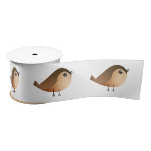 Ruban En Satin Dessin d'Oiseau de Bruant