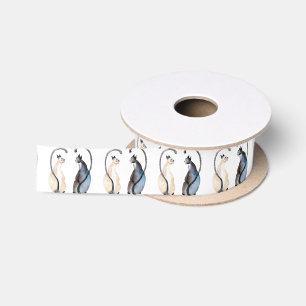 Ruban En Satin Deux chats amoureux