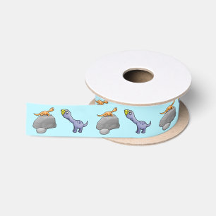 Ruban En Satin Deux Dinosaures Mignons
