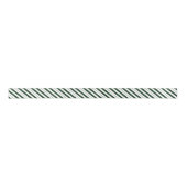 Ruban En Satin Diagonale verte foncée et blanche (Devant)