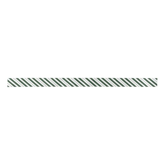 Ruban En Satin Diagonale verte foncée et blanche (Devant)