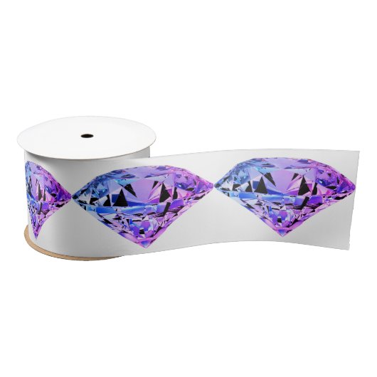 Ruban En Satin Diamond Sparkly violet gemstone bling (Bobine)
