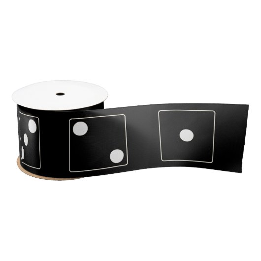 Ruban En Satin DICE numéros de pips blanc + votre backgr. & idées (Bobine)