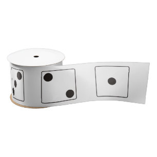 Ruban En Satin DICE numéros de pips + votre backgr couleur & idée