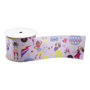 Ruban En Satin Disco super Purple Party Retro 80s Lila Purple