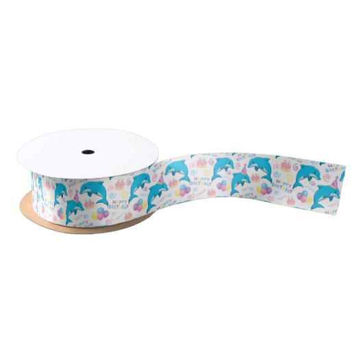 Ruban En Satin Dolphin Satin Ribbon in White (Bobine)
