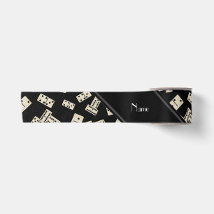 Ruban En Satin Dominos noirs nommés personnalisés