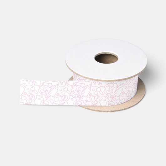 Ruban En Satin Douces arroses blanches (Bobine)