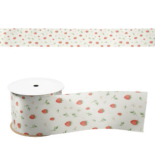 Ruban En Satin Doux et jolis fraises mignonnes à motifs