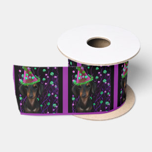 Ruban En Satin Doxie noir et marron