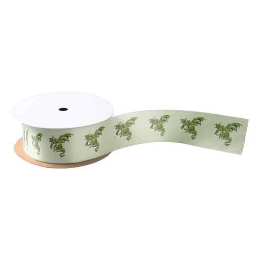 Ruban En Satin Dragon volant vert (Bobine)
