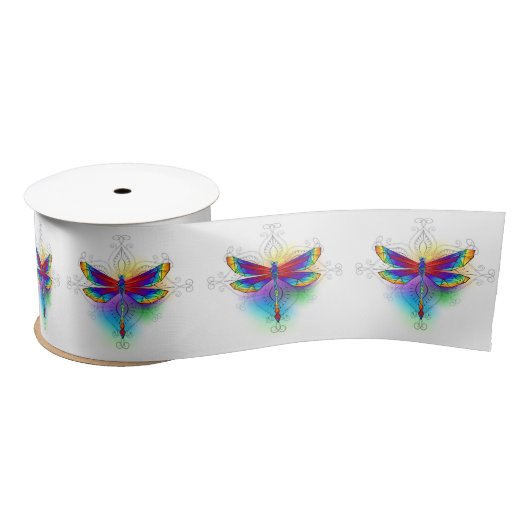 Ruban En Satin Dragonfly en arc-en-ciel (Bobine)
