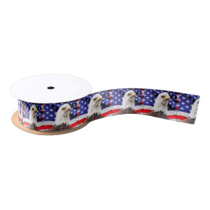 Ruban En Satin Drapeau américain avec Eagle