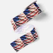 Ruban En Satin Drapeau américain avec notes de musique (Dos)