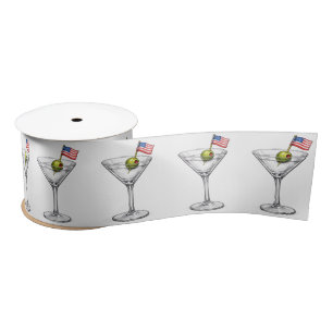 Ruban En Satin Drapeau américain dans un Martini