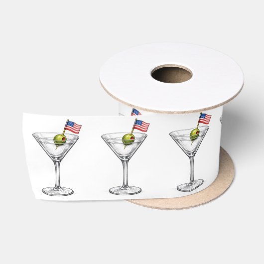 Ruban En Satin Drapeau américain dans un Martini (Bobine)