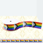 Ruban En Satin Drapeau arc-en-ciel de progrès, drapeau de la fier
