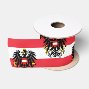 Ruban En Satin Drapeau autrichien et symbole de l'aigle, cadeau d